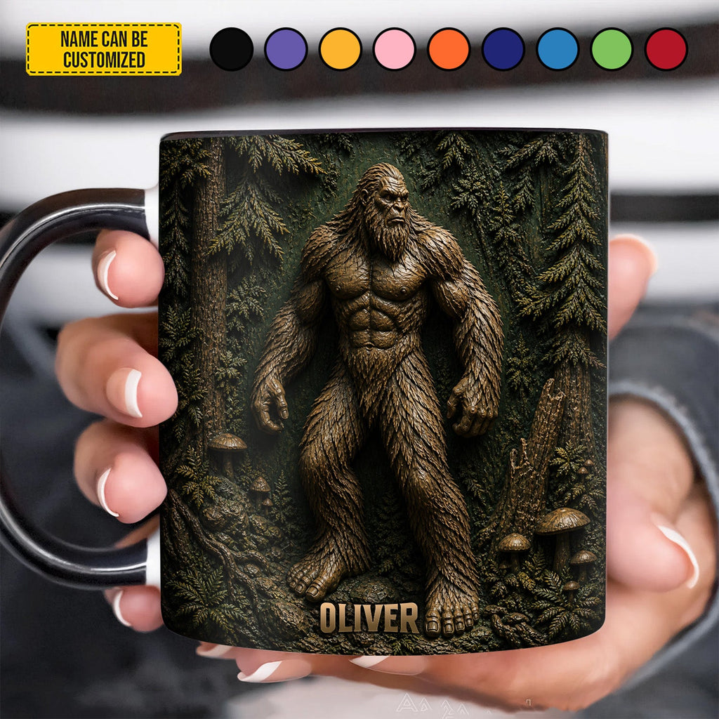 Personalized Bigfoot Accent Mug Custom Name Gift for Outdoor Lovers GradoCreations