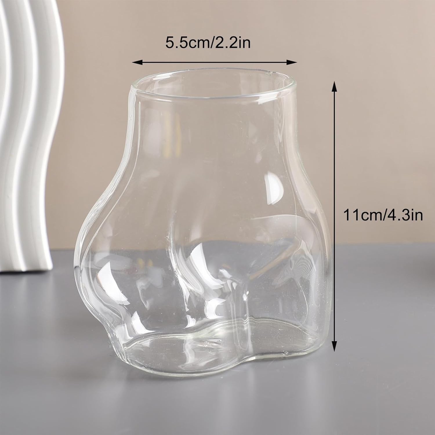 Funny Body Shaped Glass Cup Personalized Gift for Him HN590 - Body Shaped Glass Cup GradoCreations
