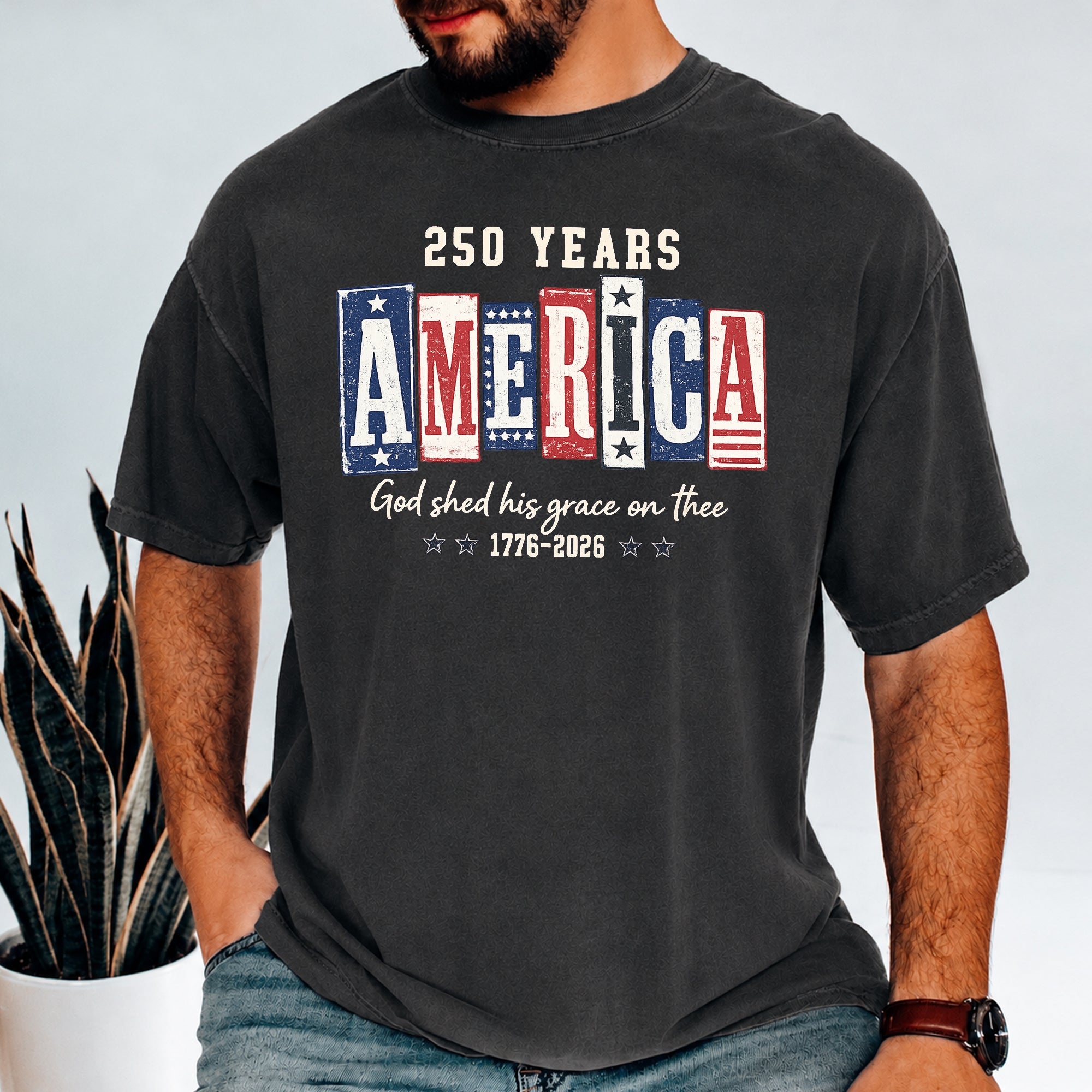 Personalized 250 Years America Comfort Shirt Gift for Grandpa Comfort Shirt GradoCreations