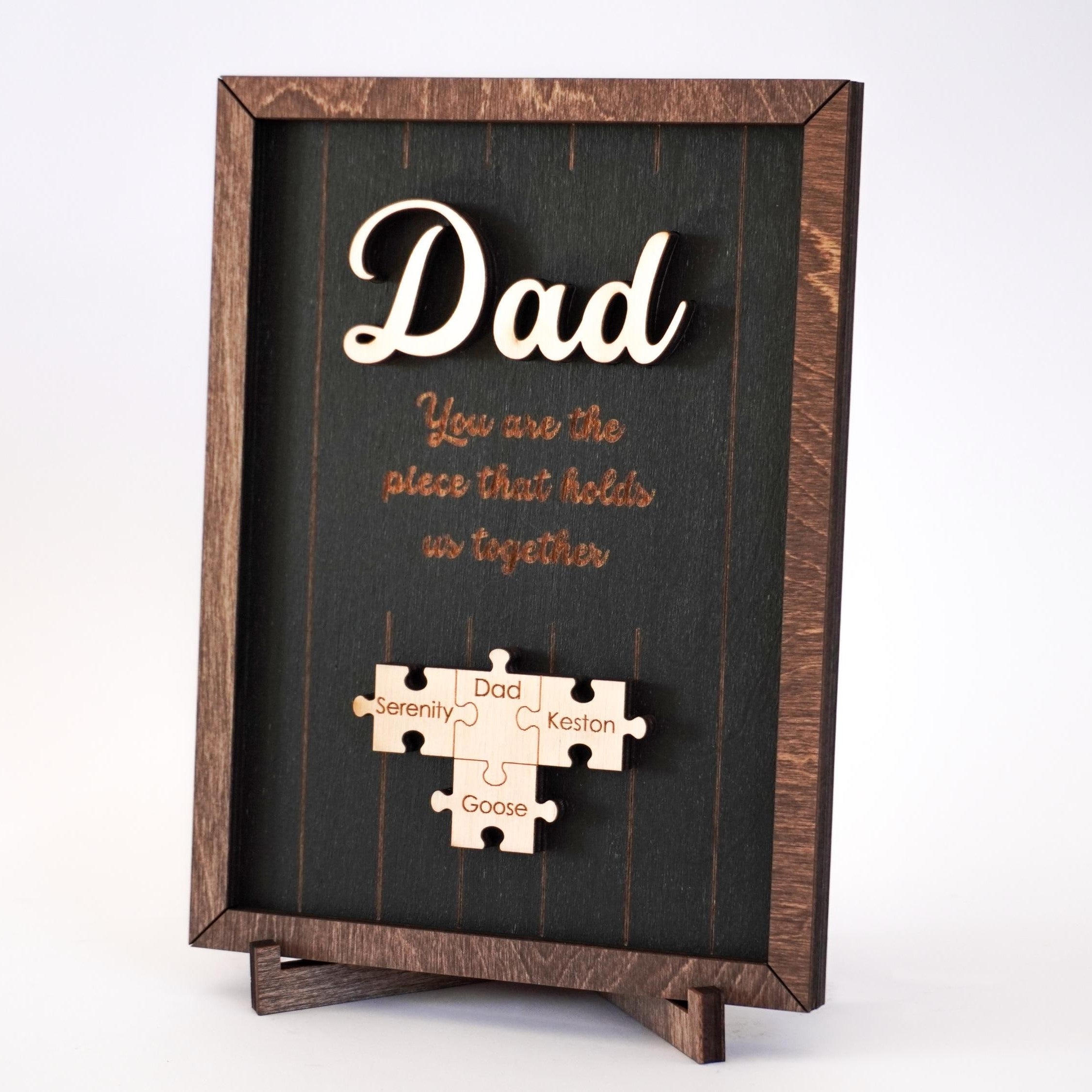 Personalized Wooden Plaque Gift for Dad Father's Day Keepsake HN590 - 2-Layered Wooden Plaque With Stand BCF fix GradoCreations