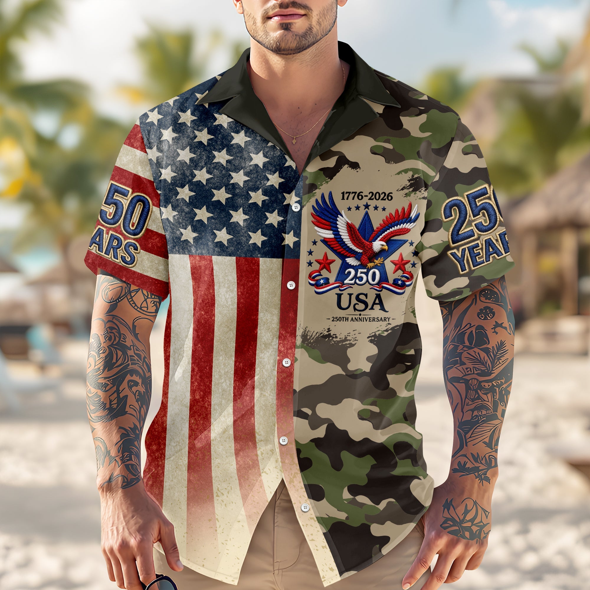 Personalized Patriotic 4th of July Hawaiian Shirt Gift HN590 - AOP Hawai Shirt GradoCreations