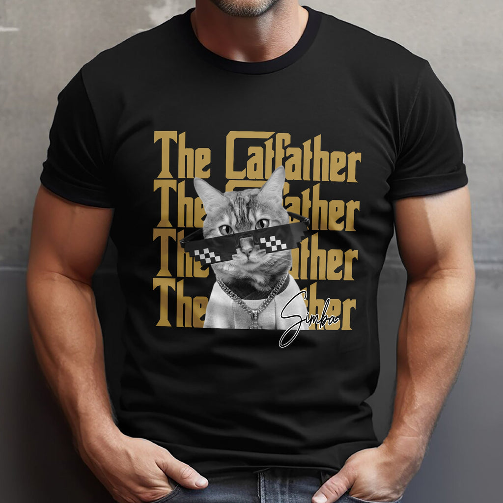 Personalized Catfather Comfort Shirt Custom Photo Gift for Cat Lovers Comfort Shirt GradoCreations