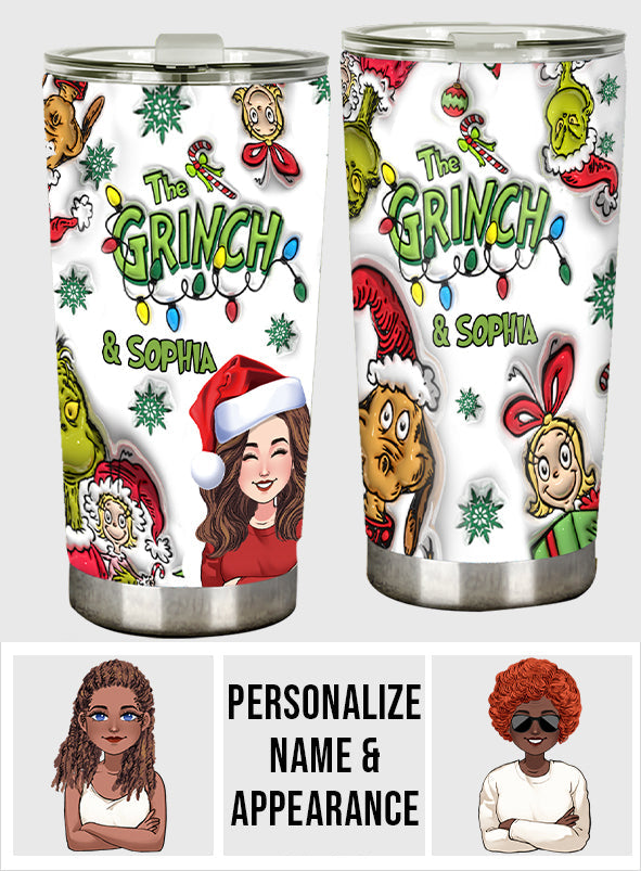 Personalized Grinch Christmas Tumbler 20oz Custom Name Gift Tumbler GradoCreations