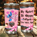 Personalized Couple Tumbler My Heart Is Happy Gift for Partner Tumbler GradoCreations