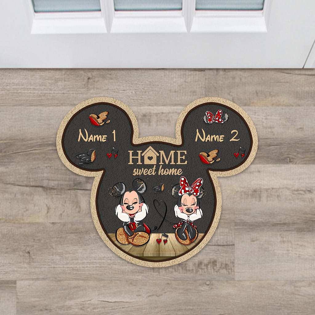 Personalized Mouse Shaped Doormat Custom Home Sweet Home Gift Shaped Doormat GradoCreations