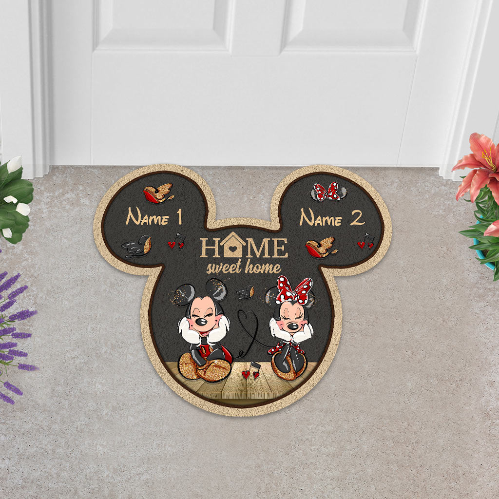 Personalized Mouse Shaped Doormat Custom Home Sweet Home Gift Shaped Doormat GradoCreations