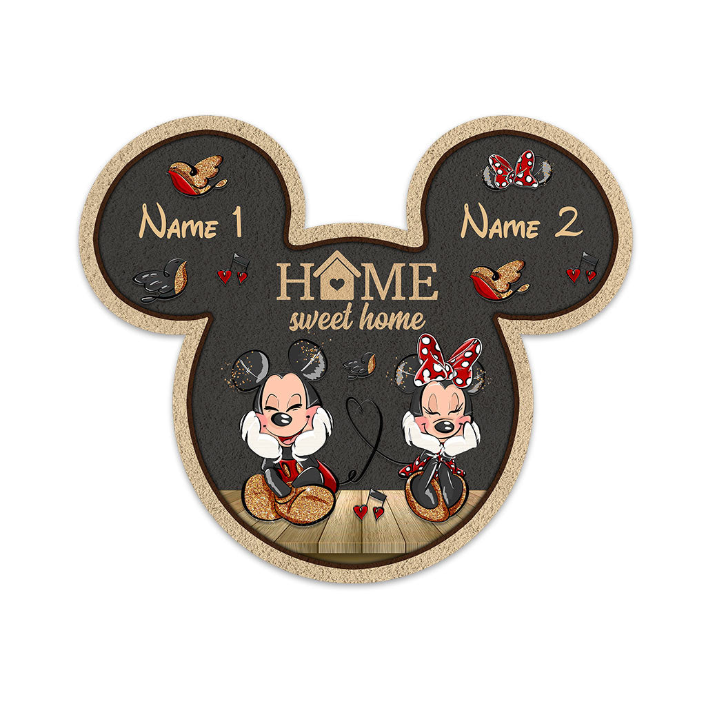 Personalized Mouse Shaped Doormat Custom Home Sweet Home Gift Shaped Doormat GradoCreations