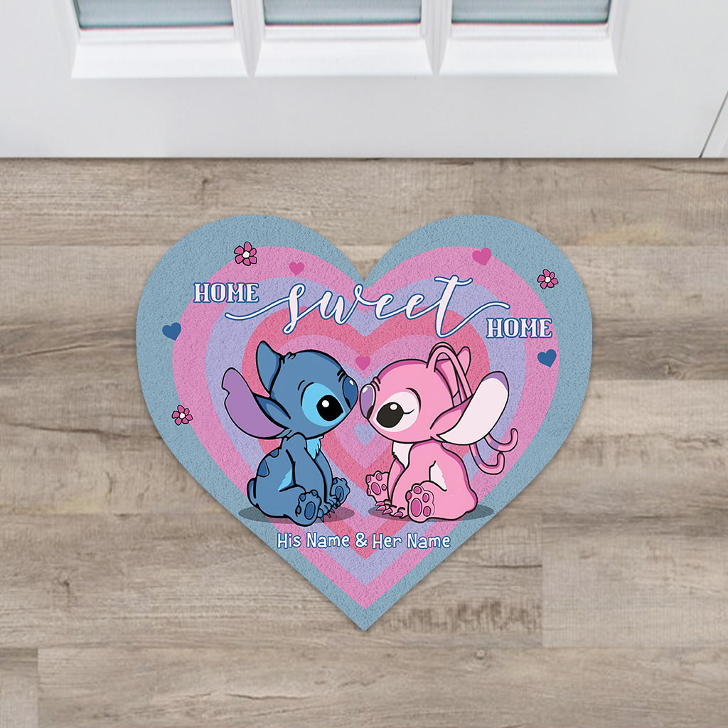 Personalized Heart-Shaped Doormat for Couples Home Decor Gift Shaped Doormat GradoCreations