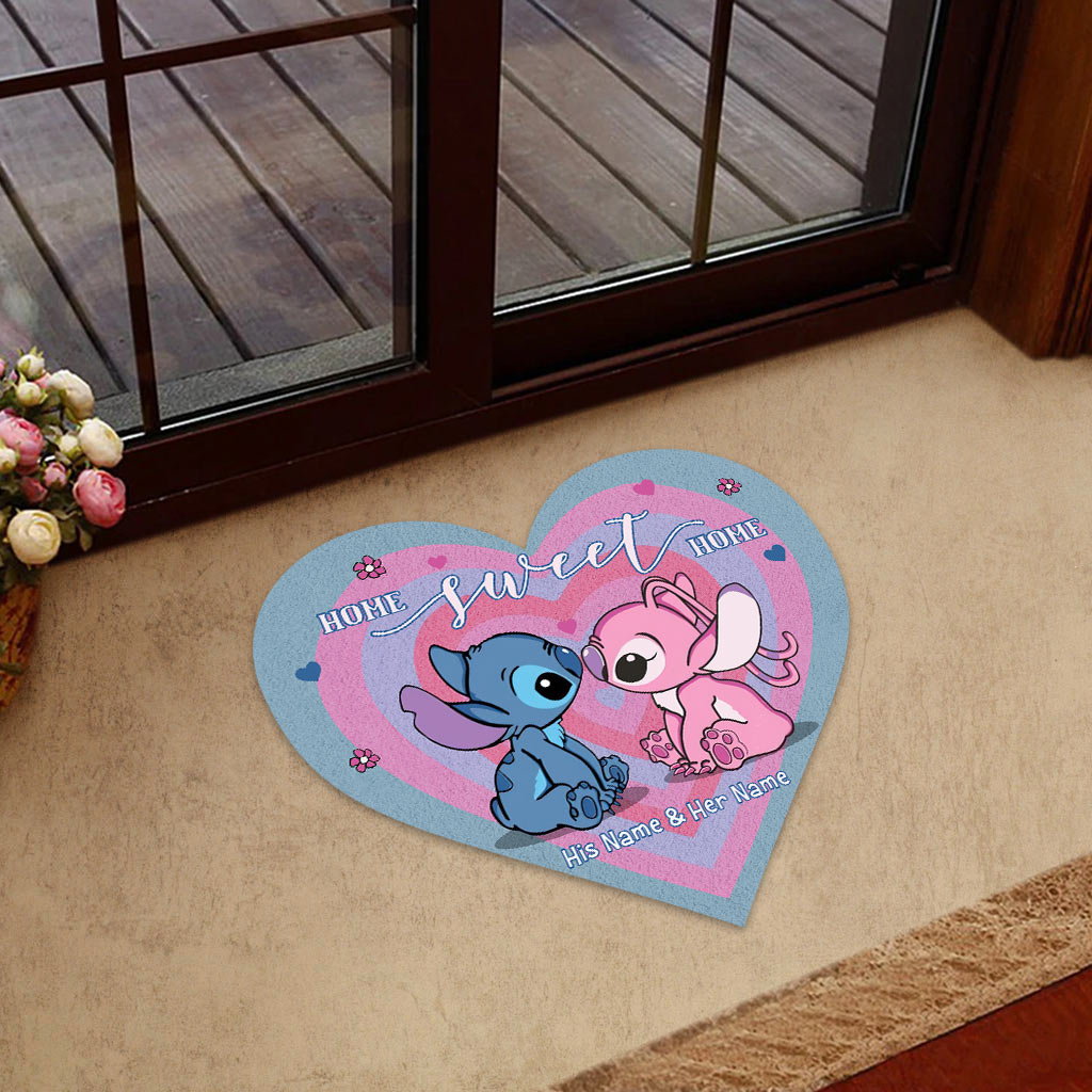 Personalized Heart-Shaped Doormat for Couples Home Decor Gift Shaped Doormat GradoCreations