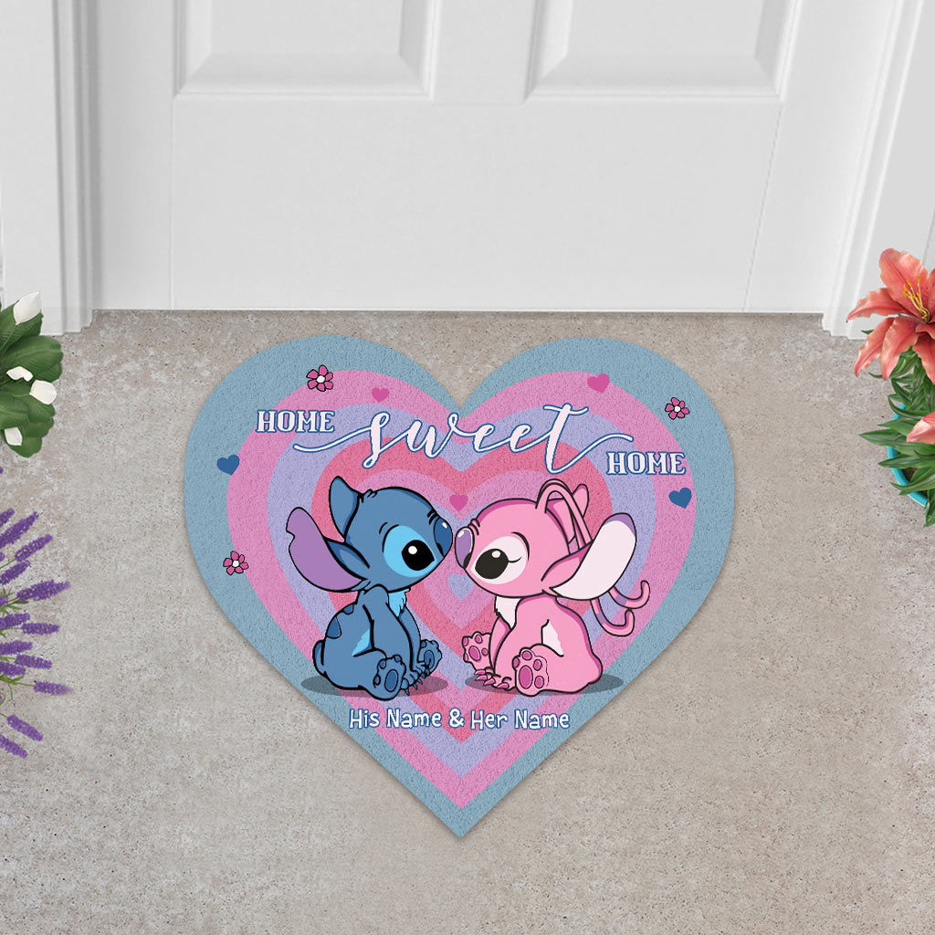 Personalized Heart-Shaped Doormat for Couples Home Decor Gift Shaped Doormat GradoCreations