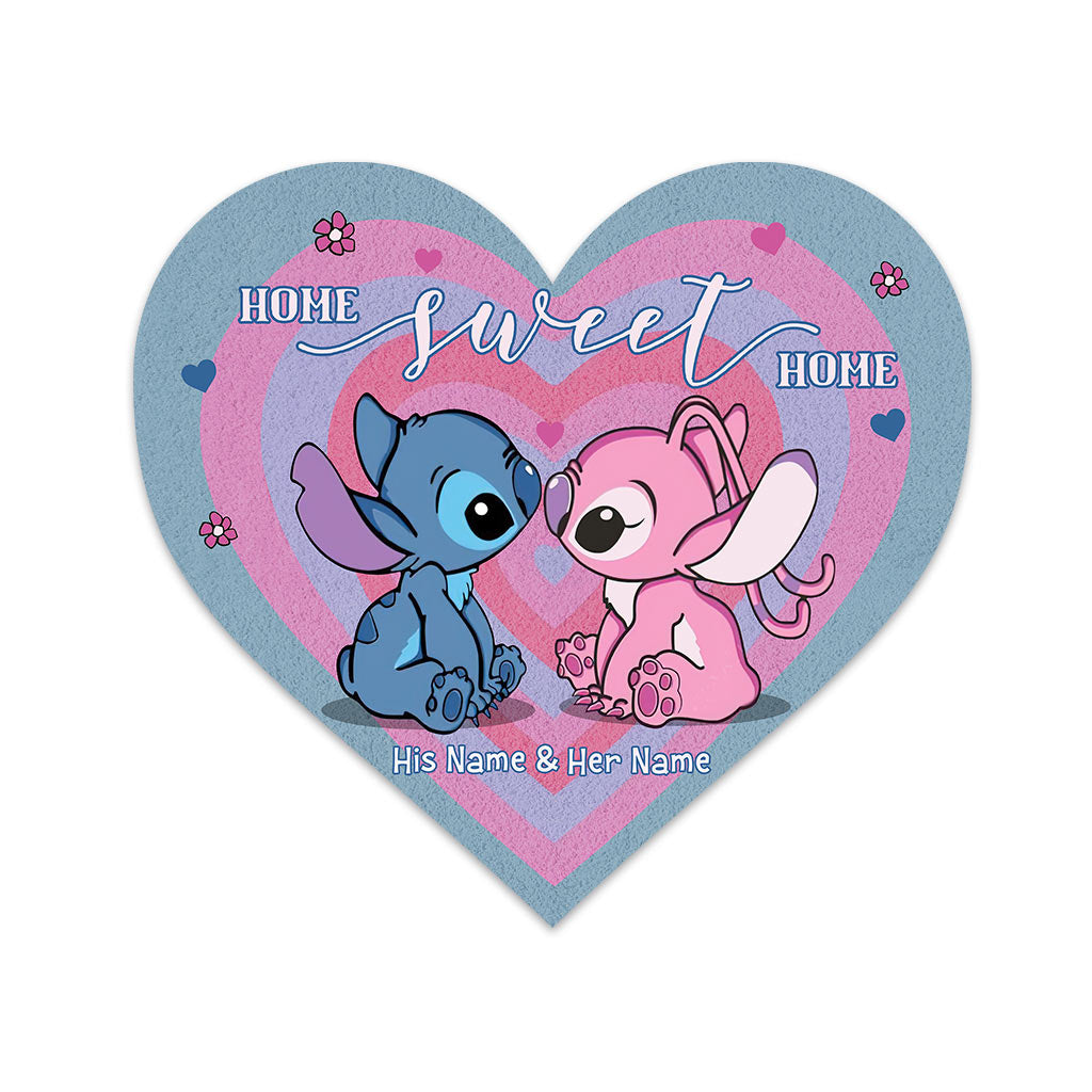 Personalized Heart-Shaped Doormat for Couples Home Decor Gift Shaped Doormat GradoCreations