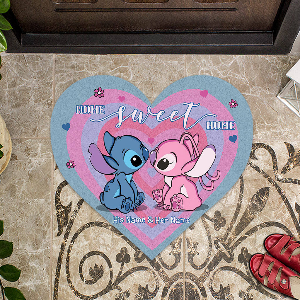 Personalized Heart-Shaped Doormat for Couples Home Decor Gift Shaped Doormat GradoCreations