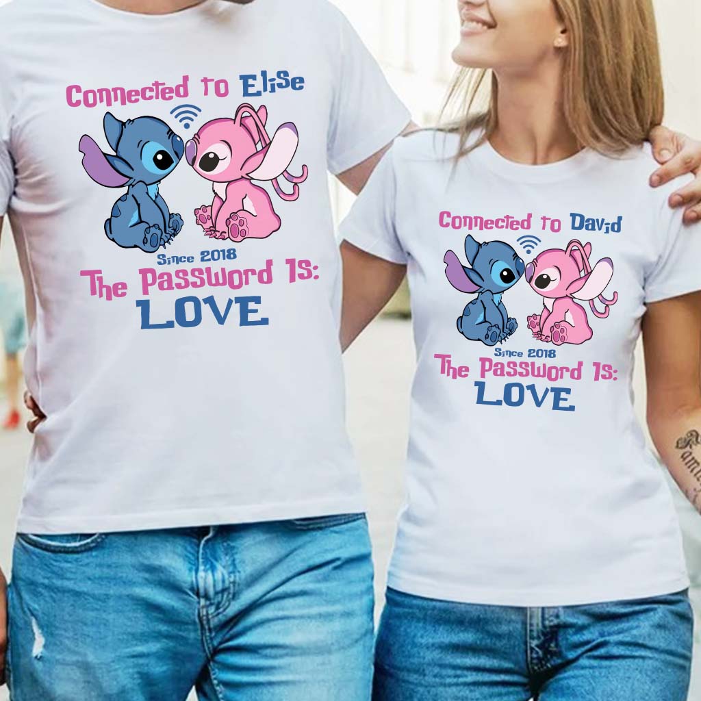 Personalized Couple T-shirt & Hoodie Connected To Love Gift T-shirt & Hoodie GradoCreations