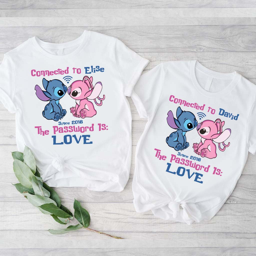 Personalized Couple T-shirt & Hoodie Connected To Love Gift T-shirt & Hoodie GradoCreations