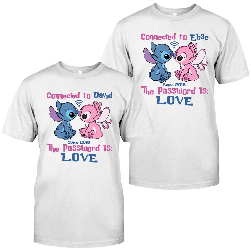Personalized Couple T-shirt & Hoodie Connected To Love Gift T-shirt & Hoodie GradoCreations