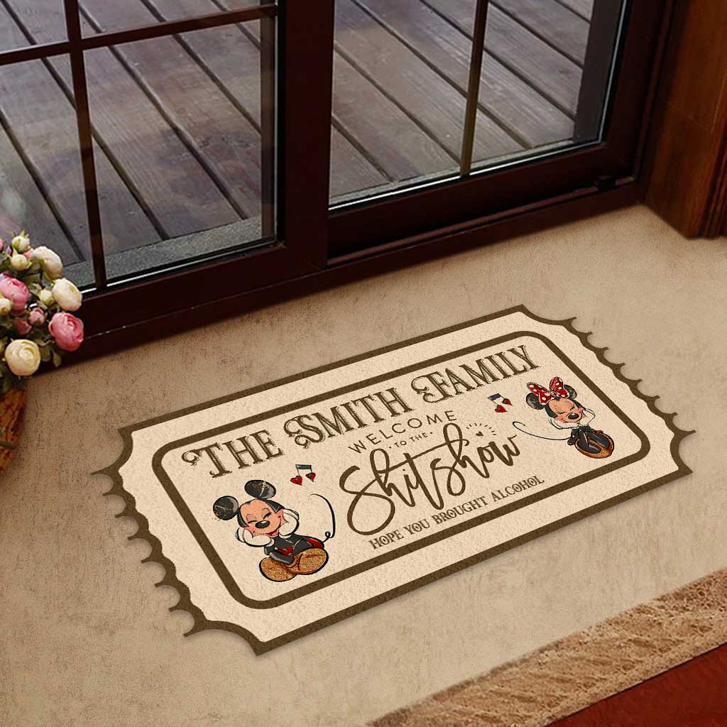 Personalized Mouse Shaped Doormat Custom Family Name Fun Gift Shaped Doormat GradoCreations
