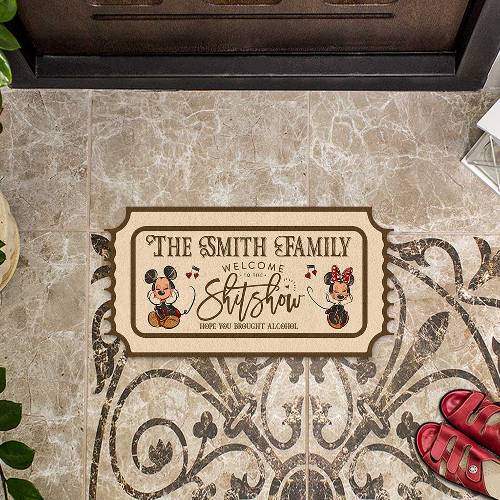 Personalized Mouse Shaped Doormat Custom Family Name Fun Gift Shaped Doormat GradoCreations