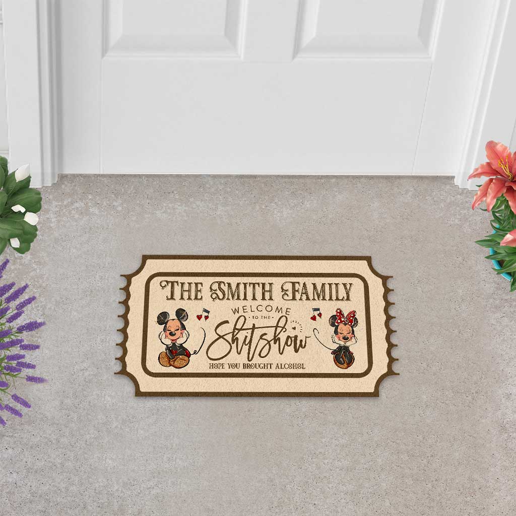 Personalized Mouse Shaped Doormat Custom Family Name Fun Gift Shaped Doormat GradoCreations