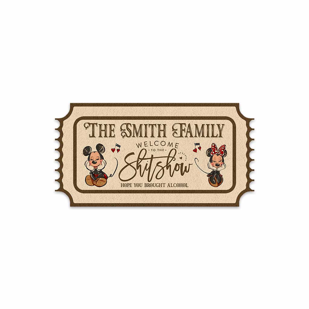 Personalized Mouse Shaped Doormat Custom Family Name Fun Gift Shaped Doormat GradoCreations
