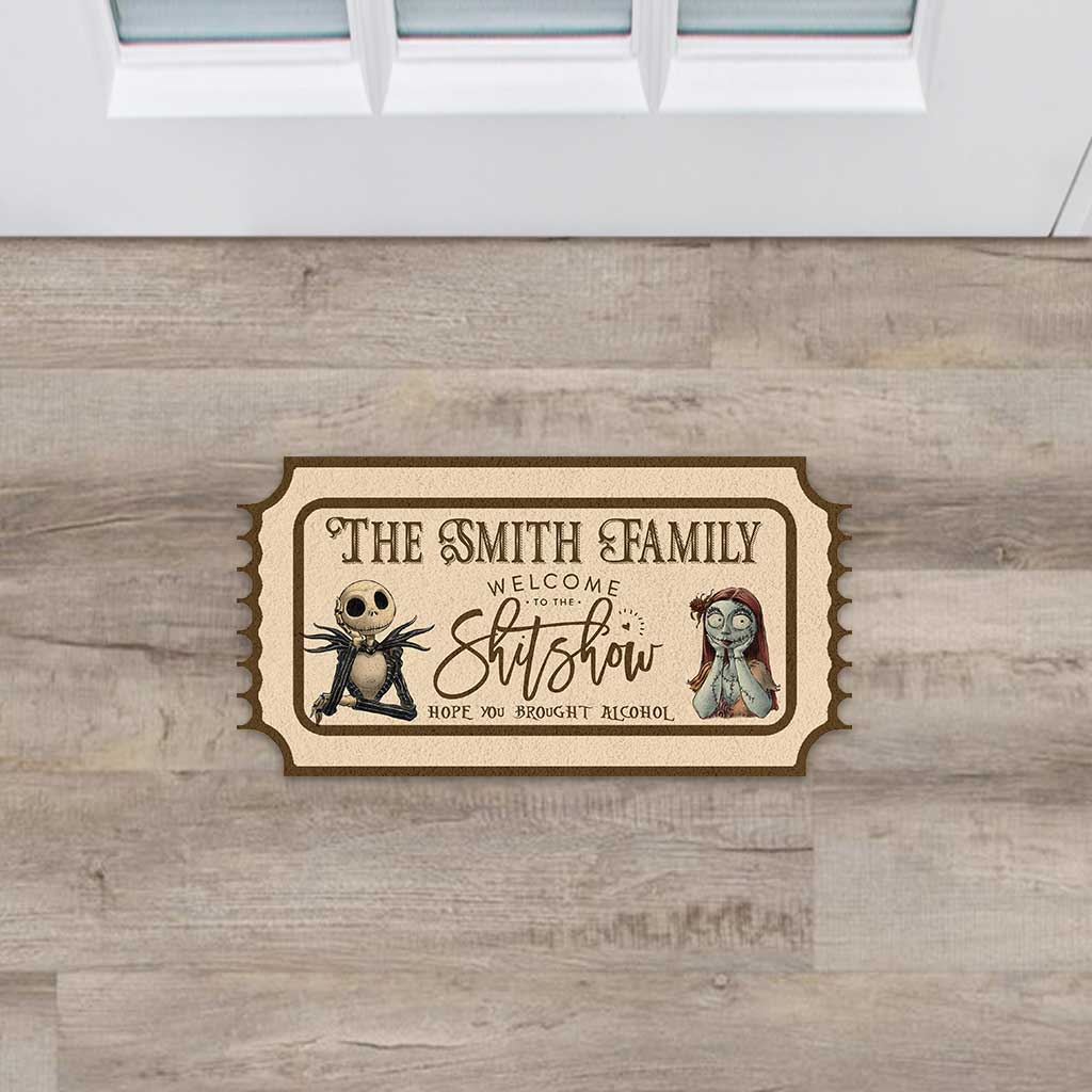 Personalized Nightmare Shaped Doormat Welcome to the Show Gift for Home Shaped Doormat GradoCreations