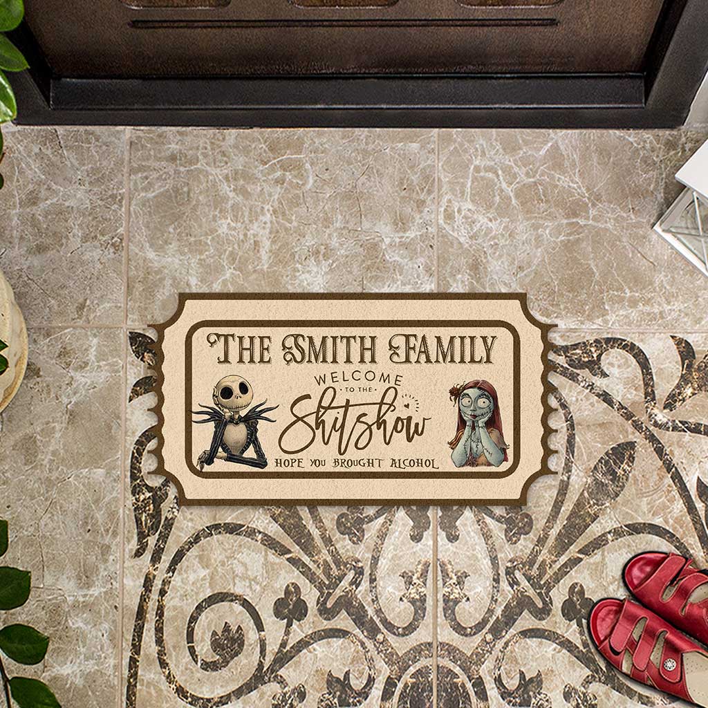 Personalized Nightmare Shaped Doormat Welcome to the Show Gift for Home Shaped Doormat GradoCreations
