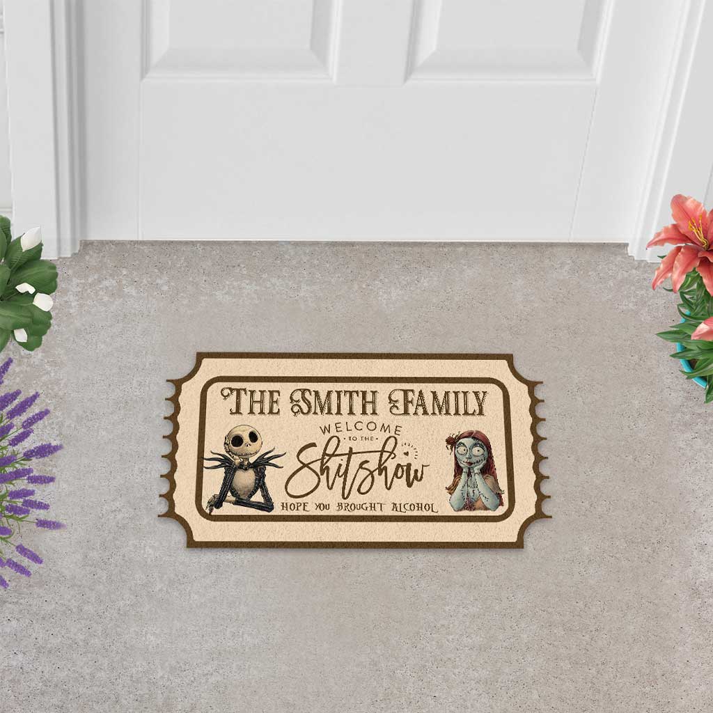 Personalized Nightmare Shaped Doormat Welcome to the Show Gift for Home Shaped Doormat GradoCreations