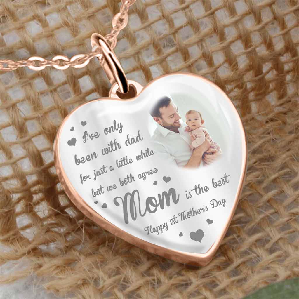 Personalized Mother's Day Heart Pendant Necklace with Photo & Engraving Heart Pendant Necklace GradoCreations