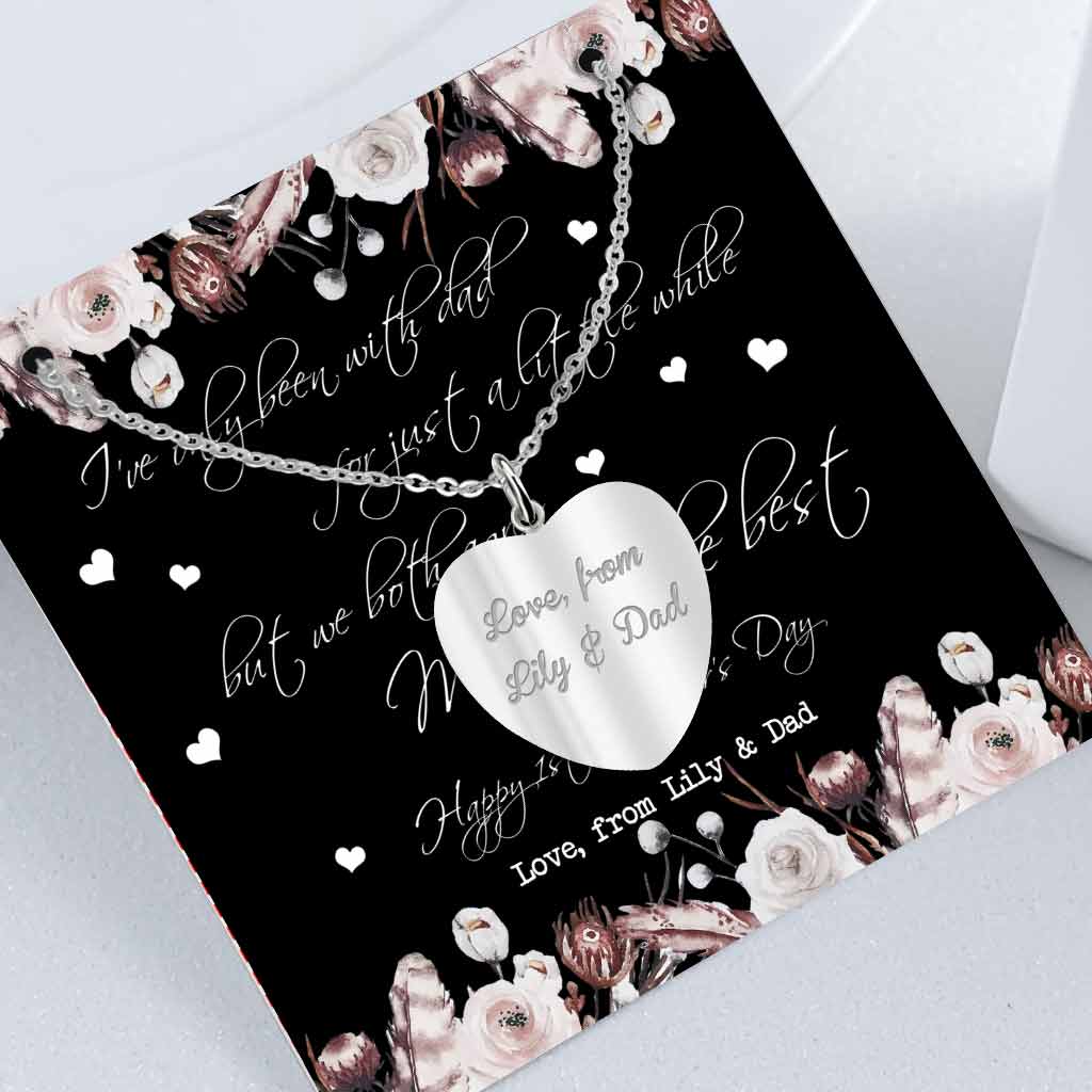 Personalized Mother's Day Heart Pendant Necklace with Photo & Engraving Heart Pendant Necklace GradoCreations