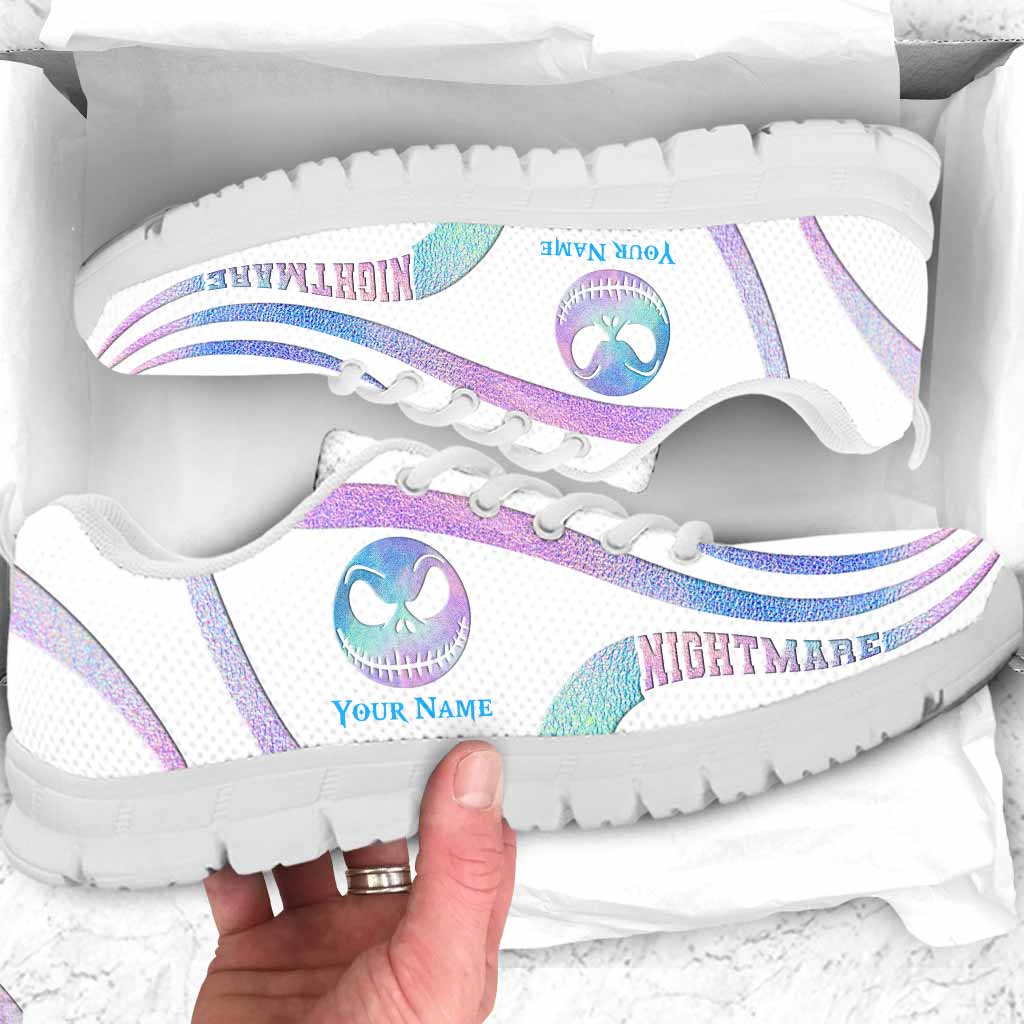 Personalized Colorful Nightmare Sneakers Custom Name Gift Sneakers GradoCreations