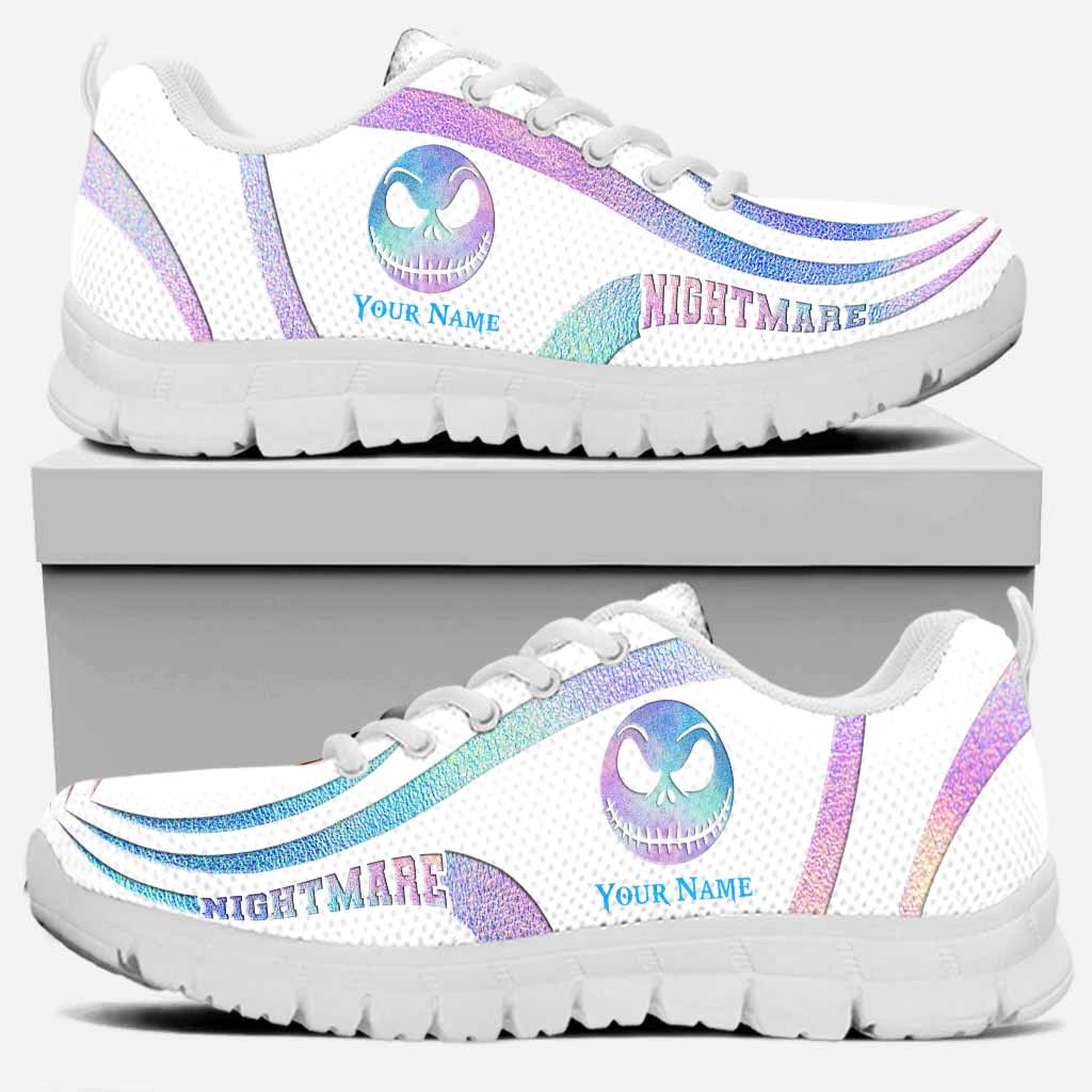 Personalized Colorful Nightmare Sneakers Custom Name Gift Sneakers GradoCreations