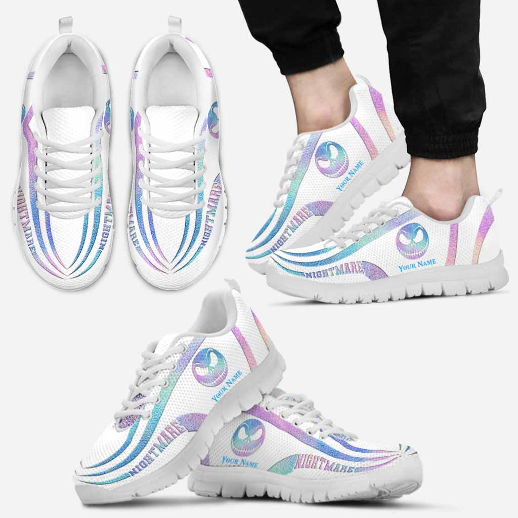 Personalized Colorful Nightmare Sneakers Custom Name Gift Sneakers GradoCreations