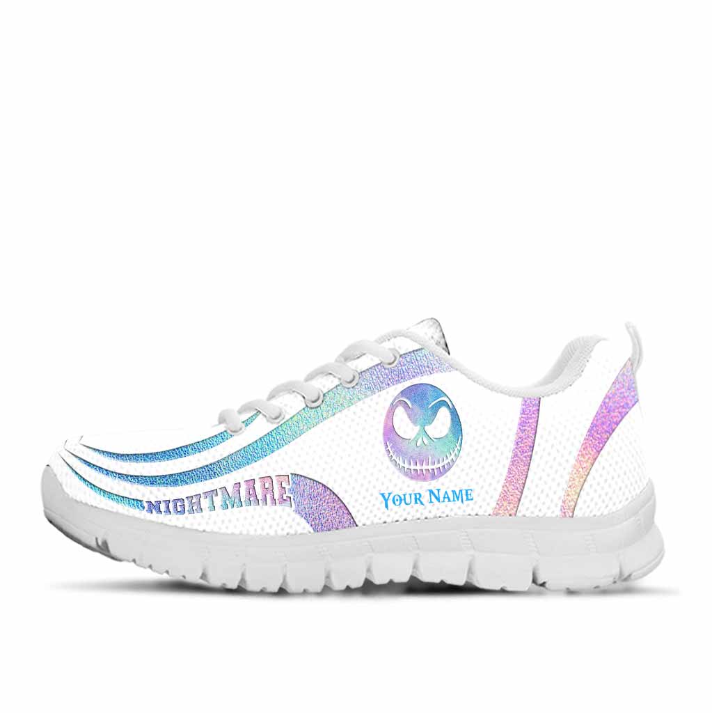Personalized Colorful Nightmare Sneakers Custom Name Gift Sneakers GradoCreations