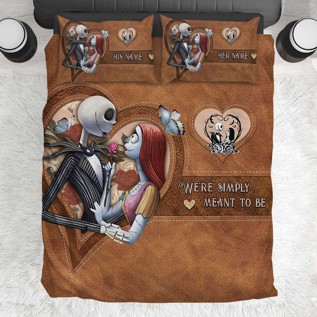 Personalized Nightmare Couple Bedding Set with Custom Names Bedding Set GradoCreations