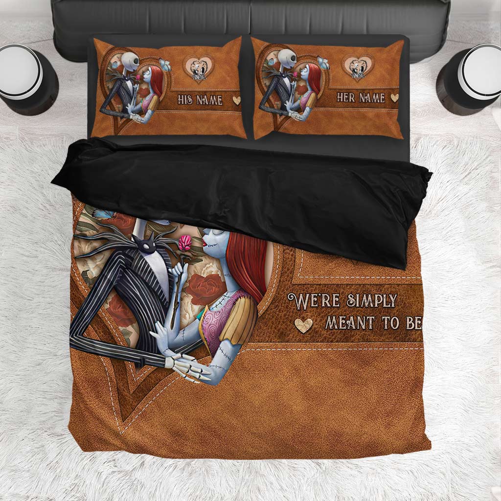 Personalized Nightmare Couple Bedding Set with Custom Names Bedding Set GradoCreations