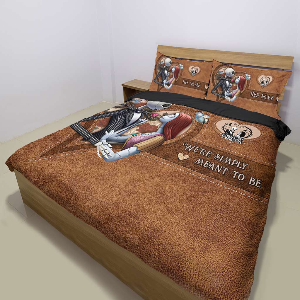 Personalized Nightmare Couple Bedding Set with Custom Names Bedding Set GradoCreations
