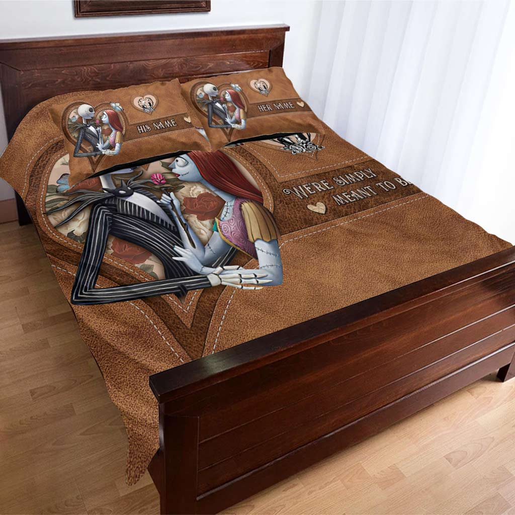 Personalized Nightmare Couple Bedding Set with Custom Names Bedding Set GradoCreations