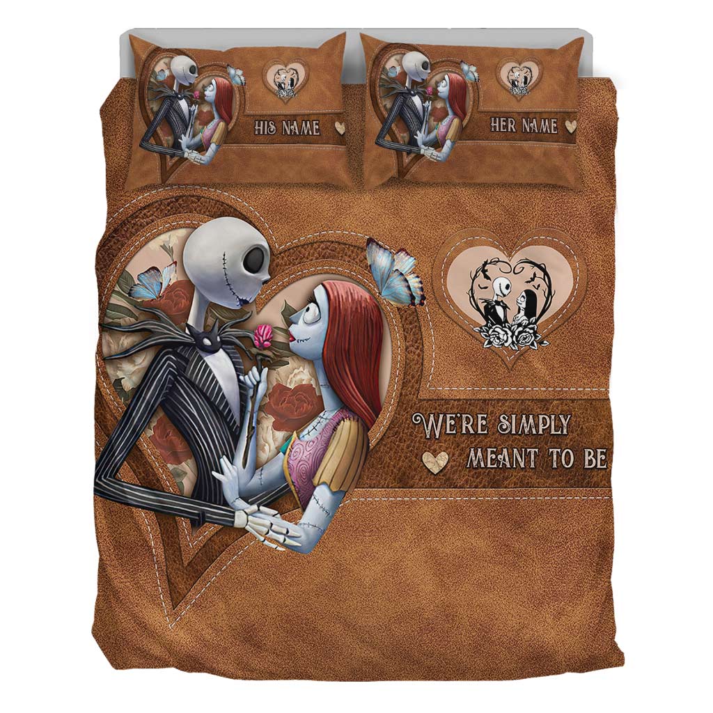 Personalized Nightmare Couple Bedding Set with Custom Names Bedding Set GradoCreations