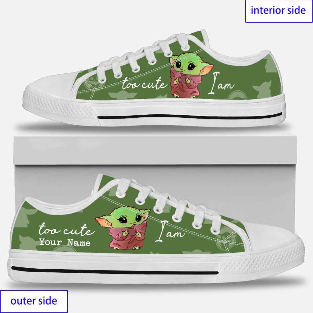 Personalized Too Cute Low Top Shoes Custom Name Gift Low Top Shoes GradoCreations