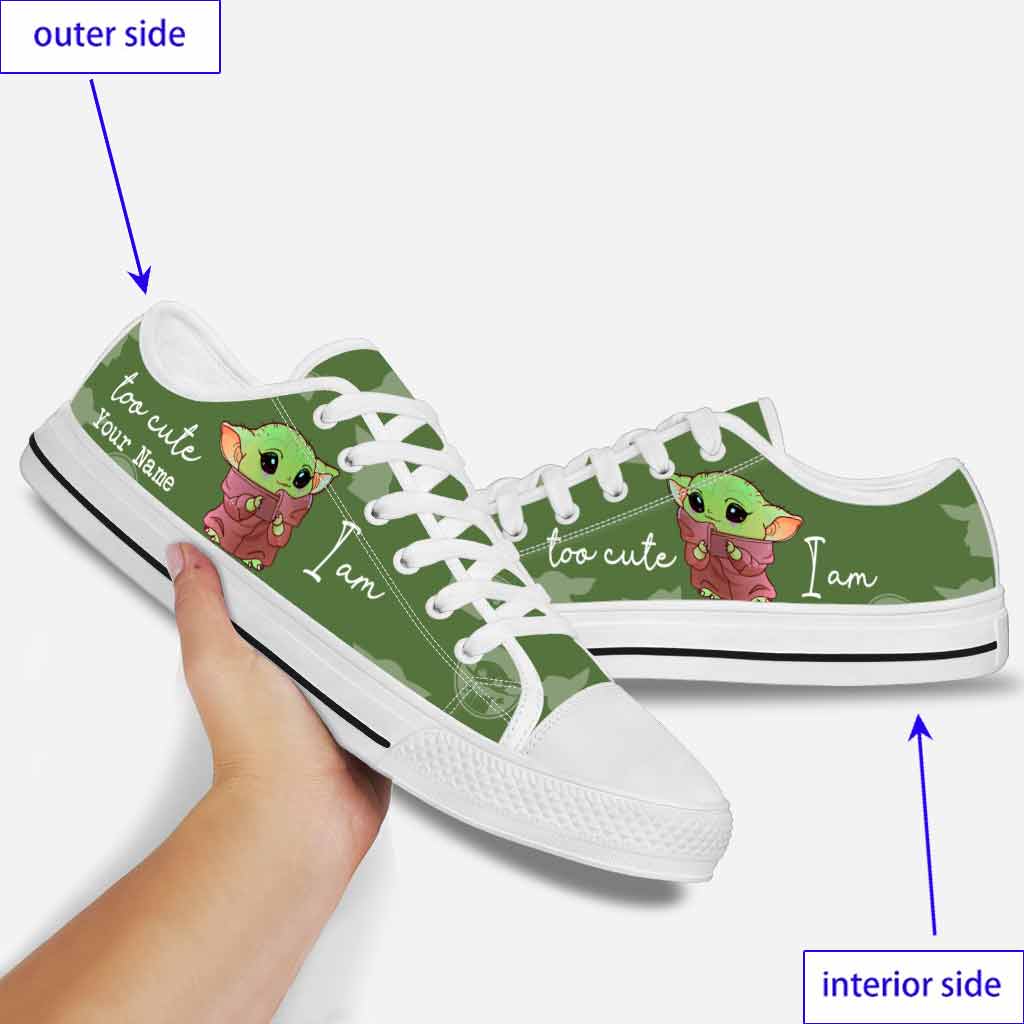 Personalized Too Cute Low Top Shoes Custom Name Gift Low Top Shoes GradoCreations