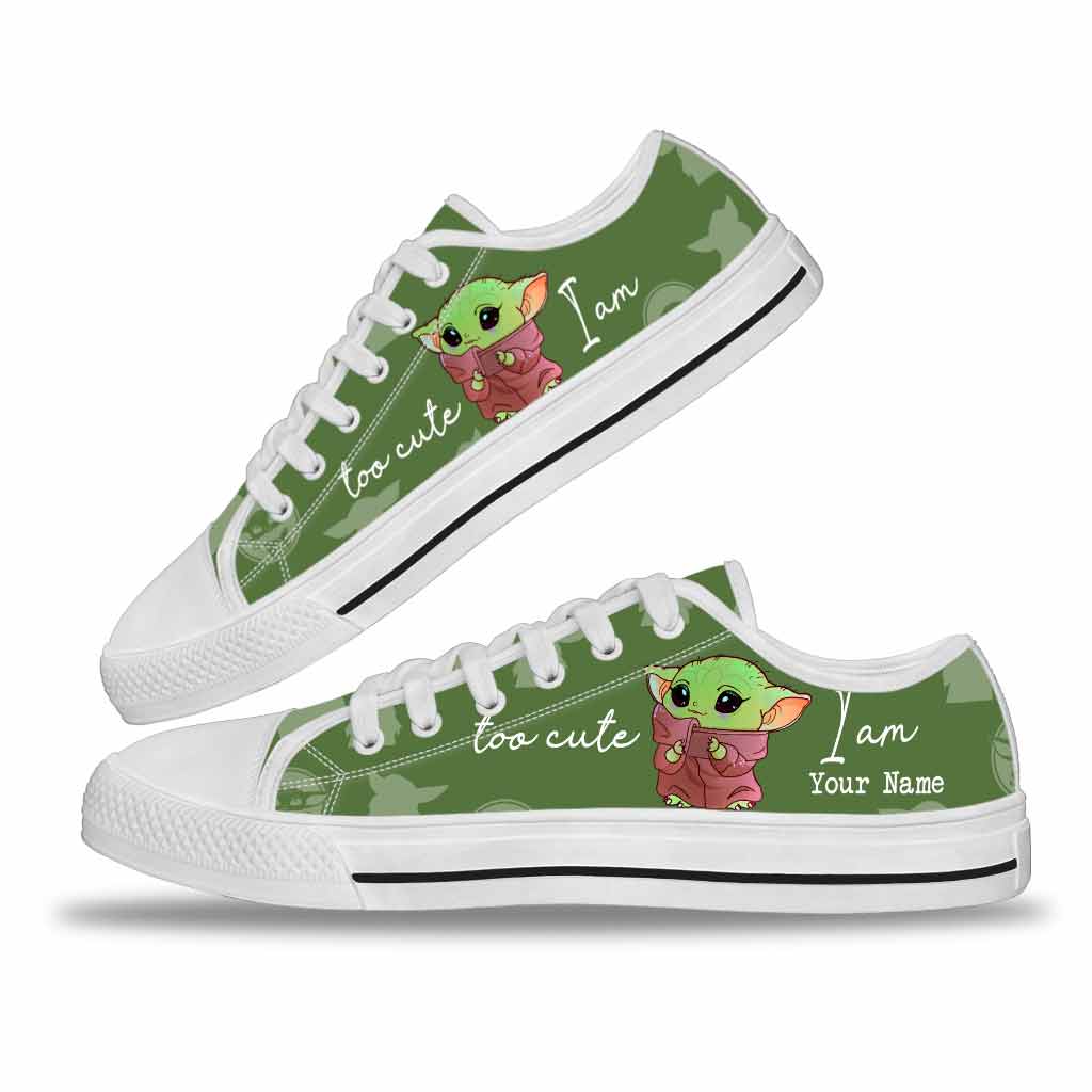 Personalized Too Cute Low Top Shoes Custom Name Gift Low Top Shoes GradoCreations