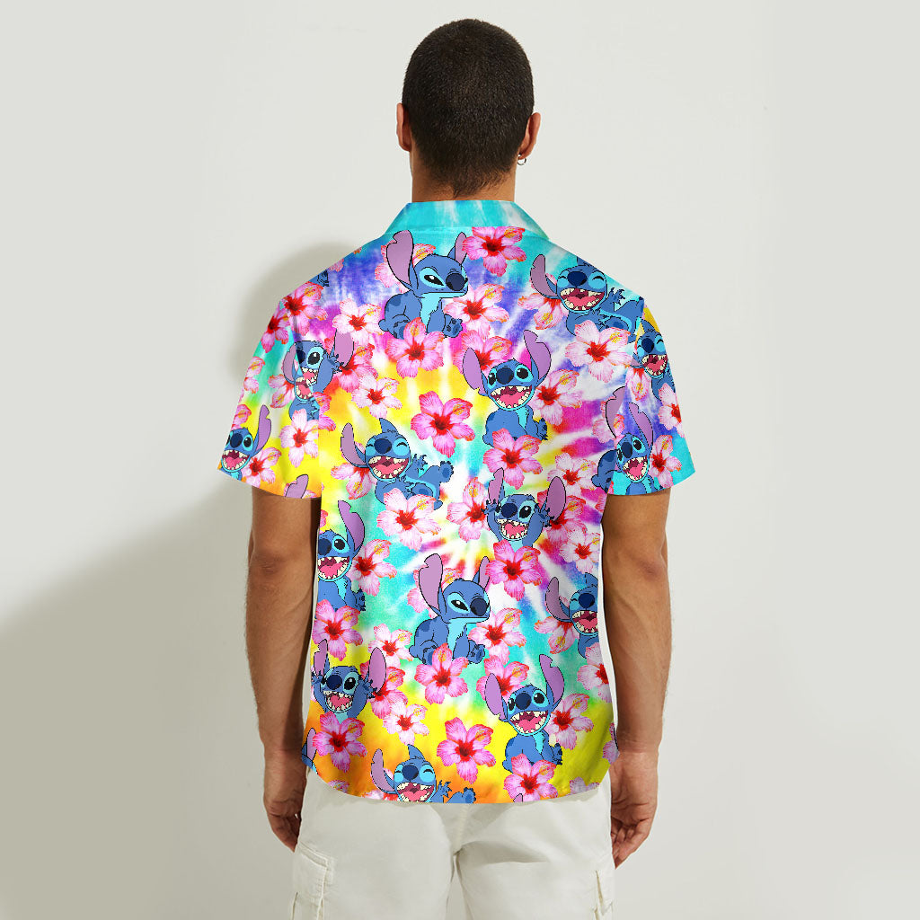 Personalized Hawaiian Shirt with Stitch Design for Him | Ohana Gift Hawaiian Shirt GradoCreations