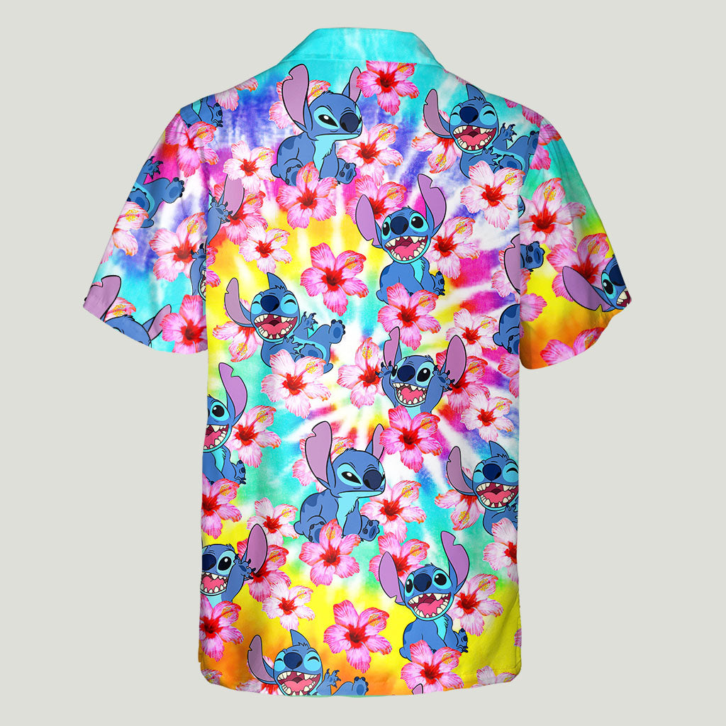 Personalized Hawaiian Shirt with Stitch Design for Him | Ohana Gift Hawaiian Shirt GradoCreations