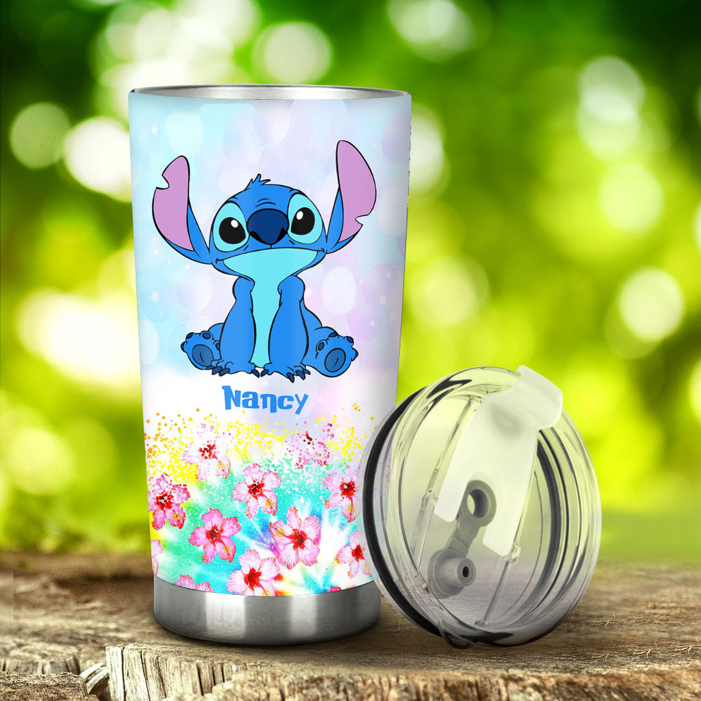 Personalized Just A Girl Tumbler with Stitch Design for Her Tumbler GradoCreations