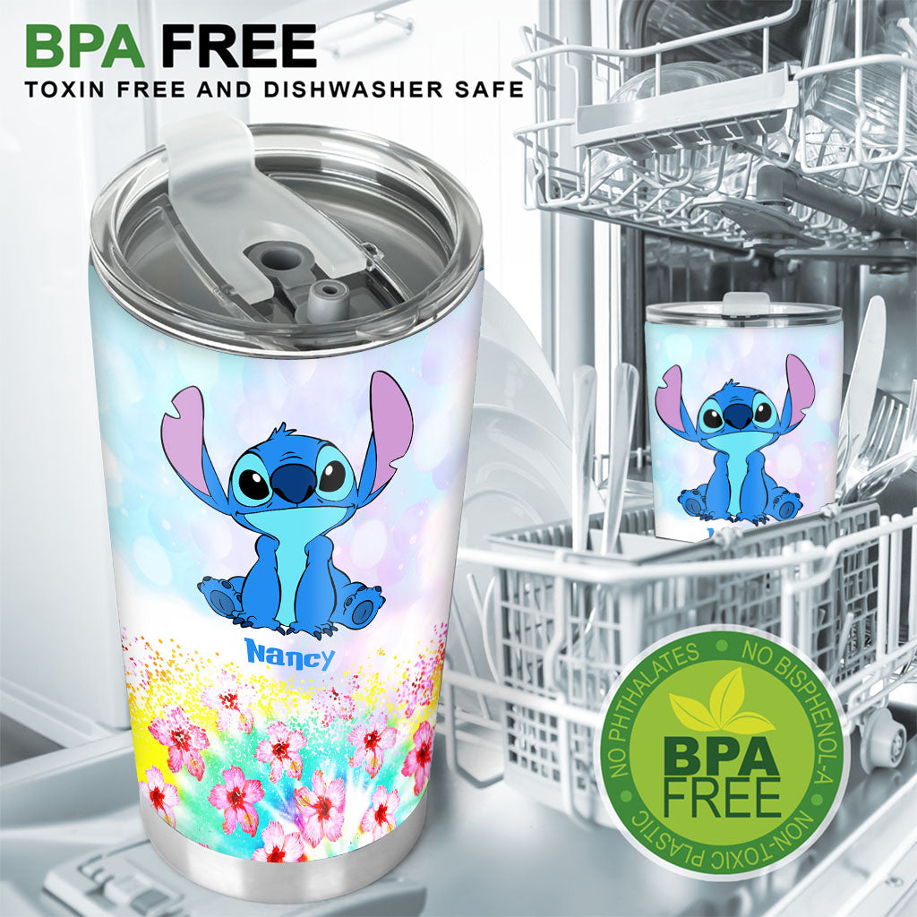 Personalized Just A Girl Tumbler with Stitch Design for Her Tumbler GradoCreations