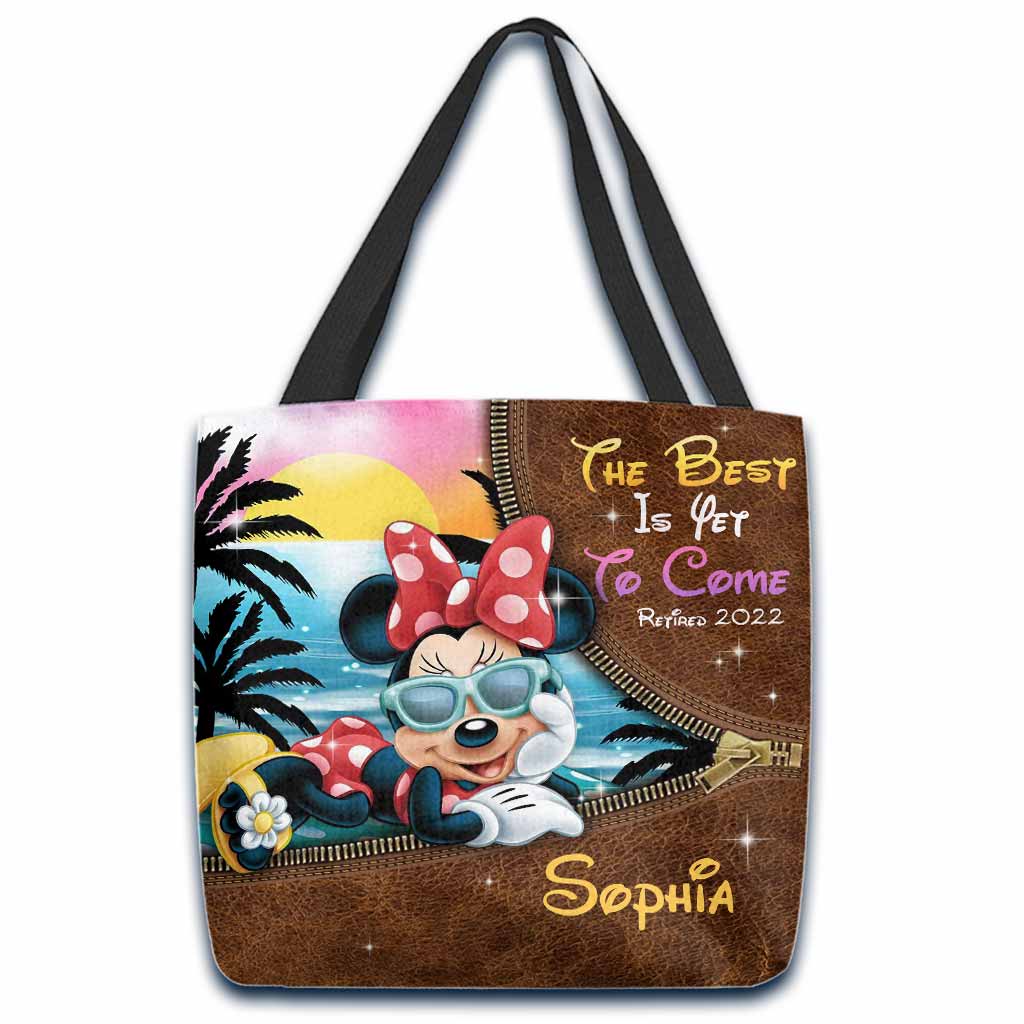 Personalized Retired Tote Bag with Minnie Mouse Design Gift Tote Bag GradoCreations