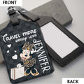 Personalized Leather Luggage Tag Travel More Worry Less Gift for Mom Leather Luggage Tag GradoCreations