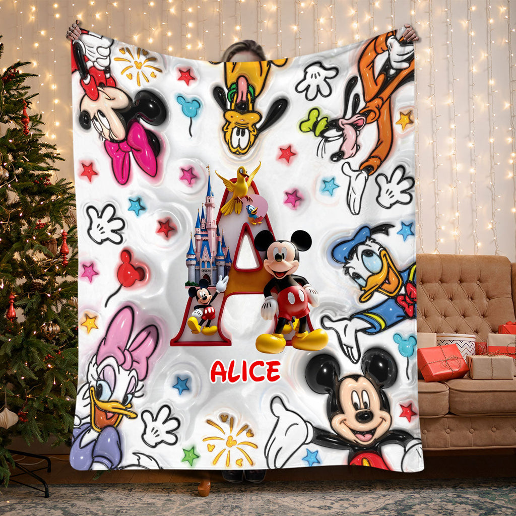 Personalized Disney Mouse Blanket Custom Name Gift for Kids Blanket GradoCreations