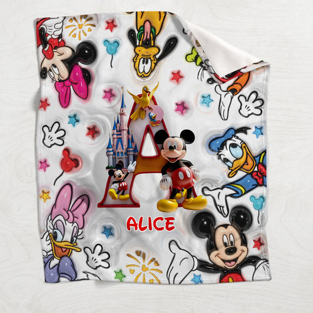 Personalized Disney Mouse Blanket Custom Name Gift for Kids Blanket GradoCreations