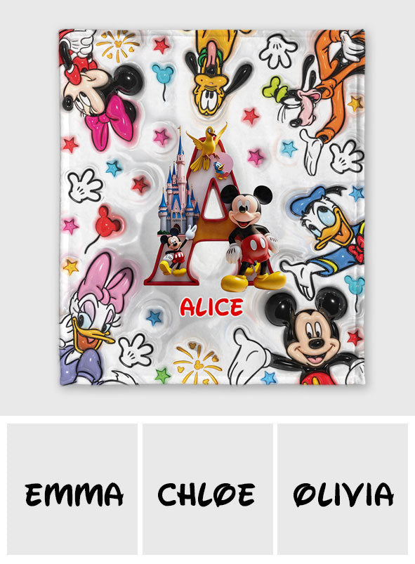 Personalized Disney Mouse Blanket Custom Name Gift for Kids Blanket GradoCreations