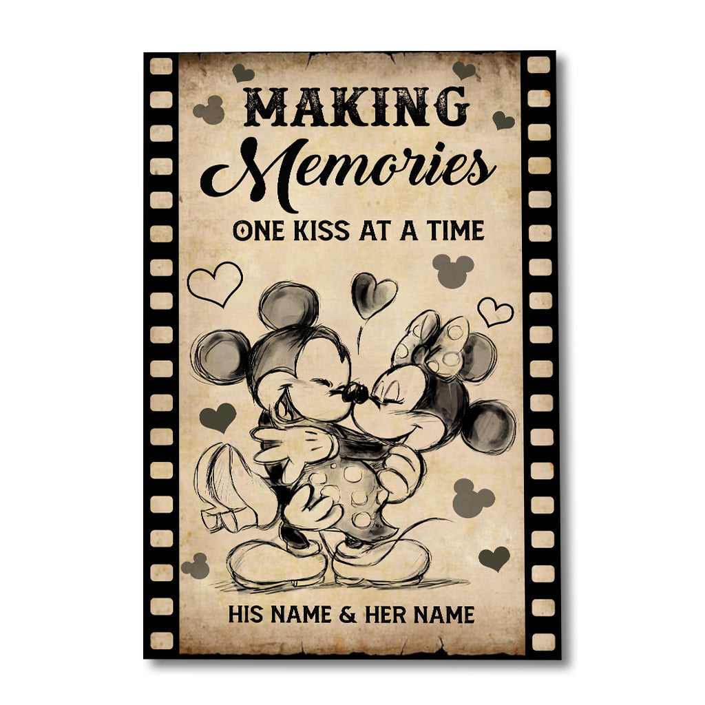Personalized Couple Canvas Making Memories One Kiss At A Time Canvas and Poster GradoCreations